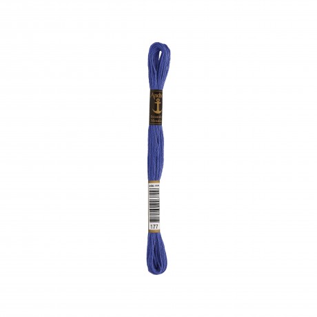 Meada de linha de bordar Anchor Stranded Cotton, filosele cor 177 azul Meada de linha de bordar Anchor Stranded Cotton, filosele cor 177 azul